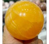 VEKETE Bola De Piedra Congelada De Oro Natural,Cristal Pulido A Mano,Energía,Decoración Para El Hogar Y La Oficina,Regalos Artesanales,Adornos Minerales De Reiki,500-600g