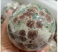 VEKETE Bola De Piedra De Fuegos Artificiales Verdes Naturales,Cristal Pulido A Mano,Energía,Decoración Para El Hogar Y La Oficina,Regalos Artesanales,Adornos Feng Shui,400-450g