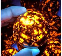 VEKETE Bola De Piedra De Llama Natural,Mineral De Energía De Cristal De Mano,Decoración Para El Hogar Y La Oficina,Regalos Artesanales,300-350g