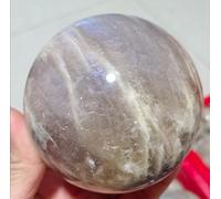 VEKETE Bola De Piedra De Luz De Luna Luminosa Gris Natural,Cristal Mineral De Cuarzo,Reiki,Regalo De Decoración Del Hogar,66-70mm