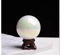 VEKETE Bola De Pulido Electrochapada De Jade Blanco Natural,Bola De Masaje,Tratamiento De Reiki,Colección De Decoración Exquisita Para El Hogar,Jade Blanco,50-55mm