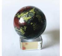 VEKETE Bola De Sangre De Dragón Natural,Esfera De Piedra De Cristal,Piedra De Cuarzo Curativa Para Decoración De Reiki Con Base,Caqui Oscuro,5cm