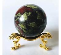 VEKETE Bola De Sangre De Dragón Natural,Esfera De Piedra De Cristal,Piedra De Cuarzo Curativa Para Decoración De Reiki Con Base,Amarillo Claro,4cm