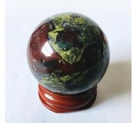 VEKETE Bola De Sangre De Dragón Natural,Esfera De Piedra De Cristal,Piedra De Cuarzo Curativa Para Decoración De Reiki Con Base,Gris Claro,5cm