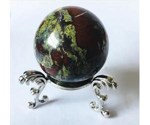VEKETE Bola De Sangre De Dragón Natural,Esfera De Piedra De Cristal,Piedra De Cuarzo Curativa Para Decoración De Reiki Con Base,Verde Claro,5cm
