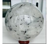 VEKETE Bola De Turmalina Negra Natural,Mineral De Energía De Cristal,Decoración Para El Hogar O La Oficina,Manualidad Para Regalo Con Base,700-800g