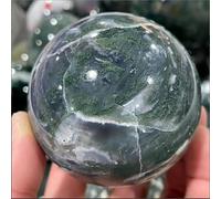 VEKETE Bola Esférica De Cristal De Cuarzo,Ágata Acuática De Musgo Natural,60-90mm,Regalos Decorativos,60-65mm