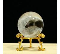 VEKETE Bola Esférica De Cristal De Cuarzo Transparente,Cristal Blanco Natural,5cm,Decoración Del Hogar Para Meditación Con Base