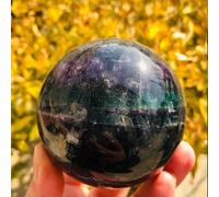 VEKETE Bola Esférica De Cristal De Cuarzo Y Fluorita Natural,Decoración Del Hogar,Coleccionista De Joyas,7-7,5cm