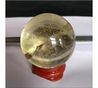 VEKETE Bola Esférica De Cristal De Roca De Cuarzo Amarillo Citrino Natural De 40mm Decoración Del Hogar Reiki Con Base