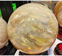 VEKETE Bolas De Cristal De Esfera De Fundición De Bolas De Cuarzo Amarillo De 60-200mm Para Decoración Del Hogar,bola Amarilla,140-150mm