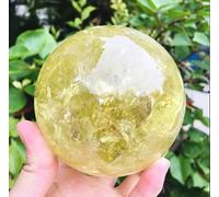 VEKETE Citrino Natural Amarillo Cuarzo Roca Cristal Esfera Bola Reiki Decoración Del Hogar,640g