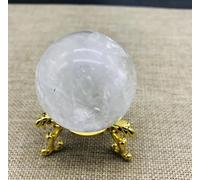 VEKETE Colección De Muestras De Bolas De Esfera De Cuarzo De Cristal Blanco Claro Natural + Soporte