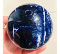 VEKETE Cristal De Cuarzo Natural,Piedra De Grano Azul,Cristal Decorativo,Bola Para El Hogar,Coleccionista De Joyas,8cm