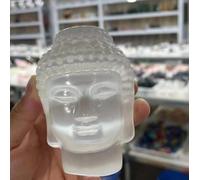 VEKETE Cristal De Yeso Transparente Tallado A Mano,Cabeza De Buda,Purificación De Reiki,Artesanías Y Regalos Decorativos