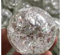 VEKETE Decoración De Bola De Cristal De Cuarzo Con Flor De Lazo De Cristal Blanco Natural,40mm