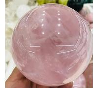 VEKETE Decoración De Esfera De Bola De Cristal Mágica De Cuarzo Rosa Natural,700-800g