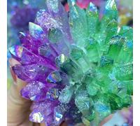 VEKETE Decoración De Racimo De Cristal Natural De Dos Colores,Decoración De Diseño De Piedra Retro Para El Hogar,300-400g