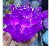 VEKETE Decoración De Racimo De Cristal Púrpura Natural,Decoración De Diseño De Piedra Retro Para El Hogar,300-400g