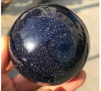 VEKETE Esfera De Bola De Cristal De Cuarzo,Piedra De Arena Azul Natural,Decoración Del Hogar,alrededor De 70mm