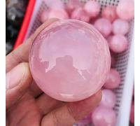 VEKETE Esfera De Bola De Cristal De Cuarzo Rosa Natural,Decoración Del Hogar,7-8cm