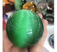 VEKETE Esfera De Bola De Cristal De Ojo De Gato,Cuarzo Natural Raro,Verde,40mm /60mm,Decoración Del Hogar,40mm