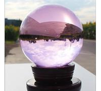 VEKETE Esfera De Bola De Cristal Mágica Rosa De Cuarzo Natural Rara Asiática,Coleccionista De Joyas Para Decoración Del Hogar Con Base,50mm