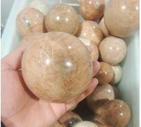 VEKETE Esfera De Cristal De 40-90mm,Piedra Lunar Naranja Natural,Bola De Piedras Preciosas De Cuarzo,Reiki Para Regalo De Decoración Del Hogar,70-80mm