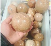 VEKETE Esfera De Cristal De 40-90mm,Piedra Lunar Naranja Natural,Bola De Piedras Preciosas De Cuarzo,Reiki Para Regalo De Decoración Del Hogar,50-60mm