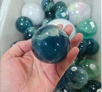 VEKETE Esfera De Cristal De Cuarzo De Fluorita Natural,90mm,Esfera De Piedra De Cristal,Reiki,Decoración Del Hogar,Coleccionables,40-50mm