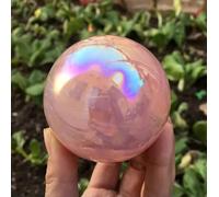 VEKETE Esfera De Cuarzo Natural De Cristal,Bola De Cristal De Cuarzo Rosa Aura Para Regalo,Decoración Del Hogar,cuarzo Rosa,60-80mm