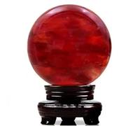 VEKETE Esfera De Fundición Roja,Cristales De Cuarzo,Piedras Naturales Y Bolas De Minerales,Decoración Del Hogar,Artesanías Feng Shui Con Base,60-70mm
