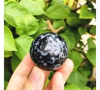 VEKETE Esfera De Gabro Natural De 35mm,Bola De Cristal De Cuarzo,Piedra De Roca Y Chakras Minerales,Reiki,Artesanía De Decoración Del Hogar,1 PC