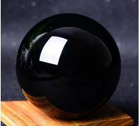 VEKETE Esfera De Obsidiana Negra Natural Asiática De 20-60mm,Bola Mágica De Cristal De Cuarzo,Piedra De Roca Reiki Coleccionables,50mm