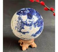 VEKETE Esfera De Piedra De Vena Azul Natural De 72mm,Bola De Cristal De Cuarzo Sodalita,Colector De Decoración Energética Para Meditación Mineral