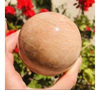 VEKETE Esfera De Piedra Lunar De Melocotón Natural,Bola De Piedra De Cristal De Cuarzo,Regalo De Decoración De Reiki,6-6,5cm