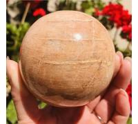 VEKETE Esfera De Piedra Lunar De Melocotón Natural,Bola De Piedra De Cristal De Cuarzo,Regalo De Decoración De Reiki,7-7.5cm