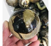 VEKETE Esfera Septaria Natural,Septarium,Piedra De Dragón Natural,Septarium,Esfera De Cristal Fósil,Bola,Decoración Del Hogar,Coleccionista De Joyas,5cm