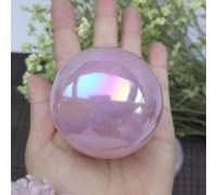 VEKETE Esferas De Bolas De Cristal De Cuarzo Rosa,Aura Rosa Galvanizada Natural,Decoración Del Hogar,sin Base,60-70mm