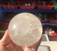 VEKETE Esferas De Cristal De Cuarzo Transparente De Roca Natural,Bola De Cristal Blanca,Decoración Del Hogar,8cm