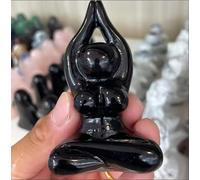 VEKETE Estatuas De Diosa Del Yoga De Cristal Talladas En Obsidiana Natural,Habitación Estética De Cristal Feng Shui Decorada Con Regalos De Reiki,PC 1