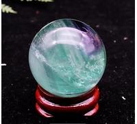 VEKETE Figura Decorativa De Escultura De Piedras Preciosas,Esfera De Adivinación De Cuarzo,Cristales De Bola De Fluorita De Colores Naturales De 3cm Con Base,Sin Base