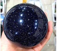 VEKETE Hermosa Bola De Arena De Oro Azul,Energía De Cristal,Decoración Para El Hogar Y La Oficina,Manualidad Para Regalo,4-4,5cm