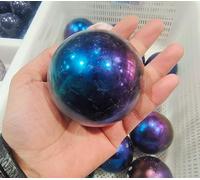 VEKETE Hermosa Bola De Esfera De Cristal De Aura De Ángel,Cristal De Cuarzo Rosa Natural Rosa Y Azul,Decoración Del Hogar,50-60mm