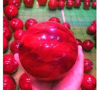 VEKETE Hermosa Bola De Esfera De Cristal De Cuarzo Transparente Rojo Decoración Del Hogar,7cm