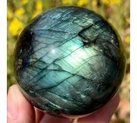 VEKETE Labradorita Esfera Cuarzo Natural Bola De Cristal Meditación Decoración Del Hogar,350-450g