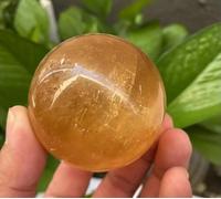 VEKETE Natural Citrino Calcita Cuarzo Esfera De Cristal Bola Gemston Decoración Del Hogar,1 Unidad De 1000g