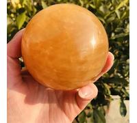 VEKETE Natural Citrino Calcita Cuarzo Esfera De Cristal Bola Piedras Preciosas Decoración Del Hogar Coleccionista De Joyas,7-7,5cm