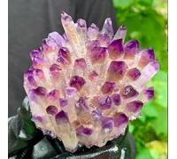 VEKETE Natural Púrpura Fantasma Fantasma Cuarzo Cristal Racimo Piedras Minerales Reiki Espécimen Decoración Del Hogar,300-400g