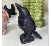VEKETE Obsidiana Natural Piedra Tallada A Mano Cuervos Pájaros Estatuilla Animal Cristal Reiki Decoración Del Hogar,PC 1